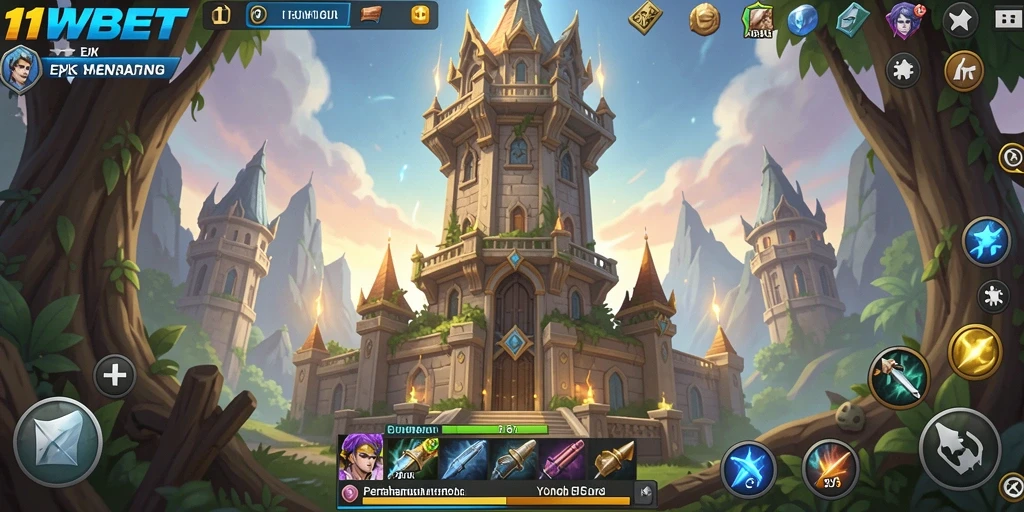 Tampilan gameplay 11WBET yang seru dan menantang dalam Tower Defense.