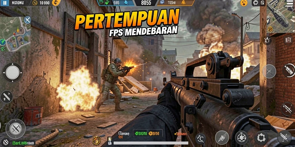 Tampilan mendebarkan dari pertempuran FPS di 8055.