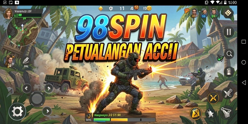 Screenshot gameplay 98SPIN menunjukkan aksi seru dan intens.
