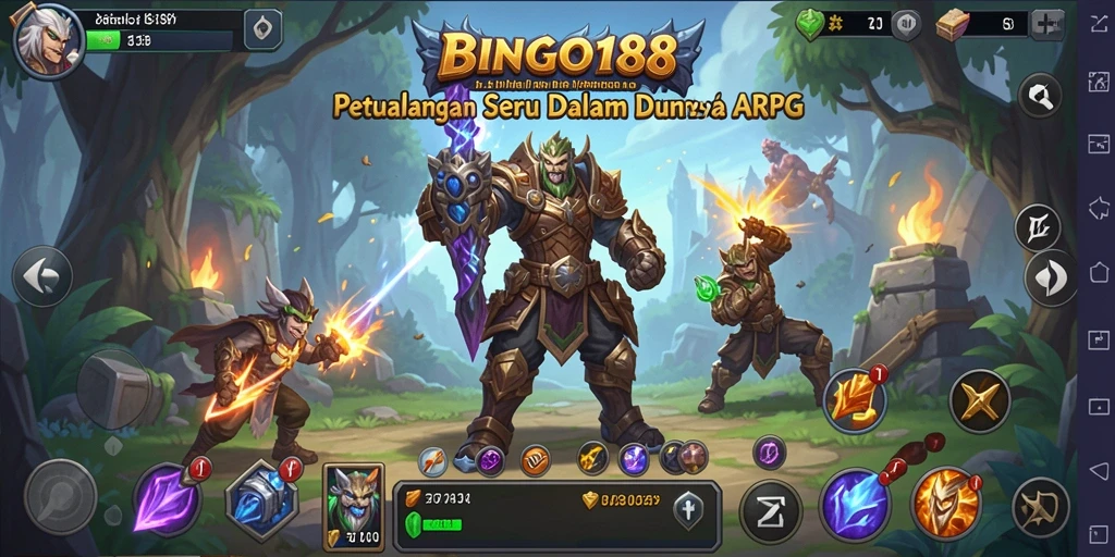 Screenshot menampilkan aksi seru dalam permainan ARPG BINGO188.