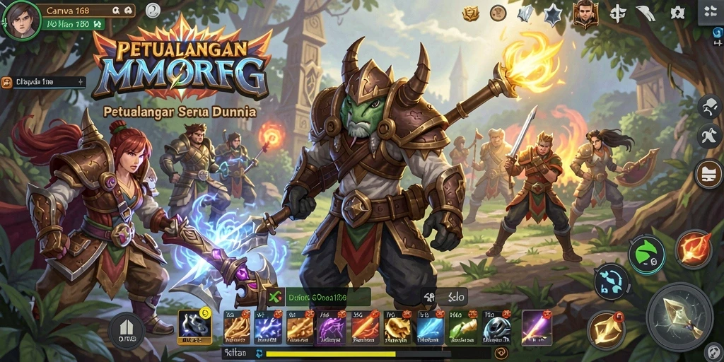 Gameplay seru dalam <strong>CANVA168</strong> saat menjelajahi dunia MMORPG.