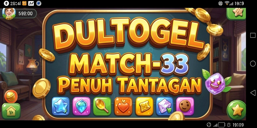 Tangkapan layar DULTOGEL menunjukkan gameplay mencocokkan simbol.