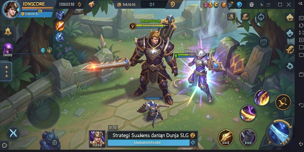 Tampilan menarik dari gameplay strategis IDNSCORE di layar.