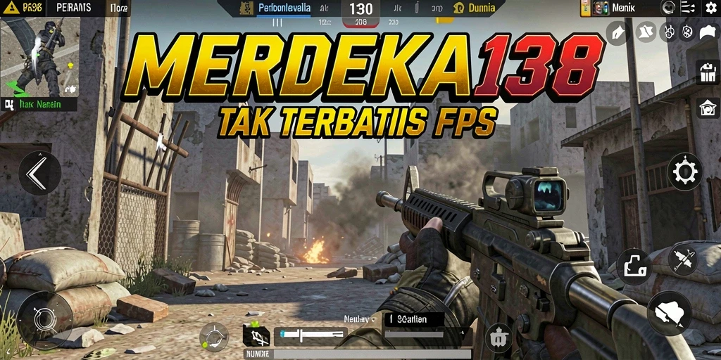 Gameplay MERDEKA138 yang intens dengan pertarungan FPS.