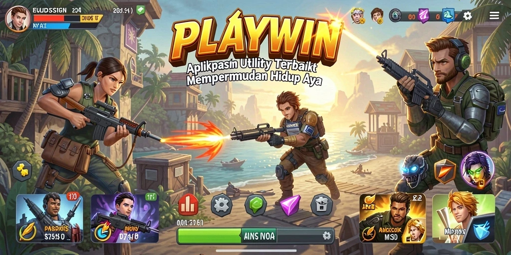 Tampilan utama PLAYWIN menampilkan antarmuka yang bersih dan mudah digunakan.
