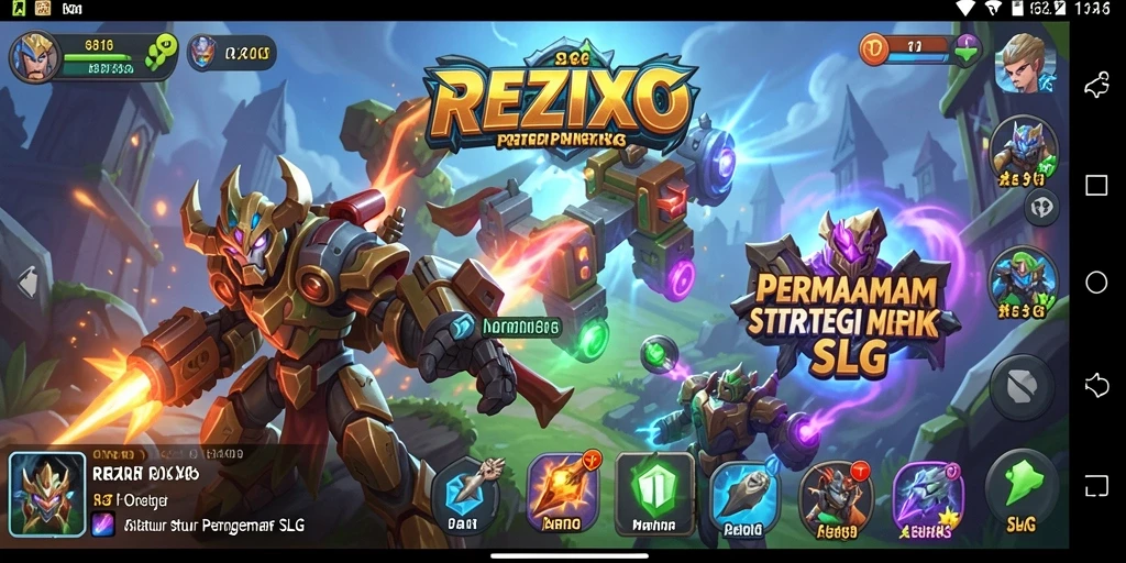 Screenshot utama REZIXO menampilkan aksi pertempuran strategis yang mendebarkan.