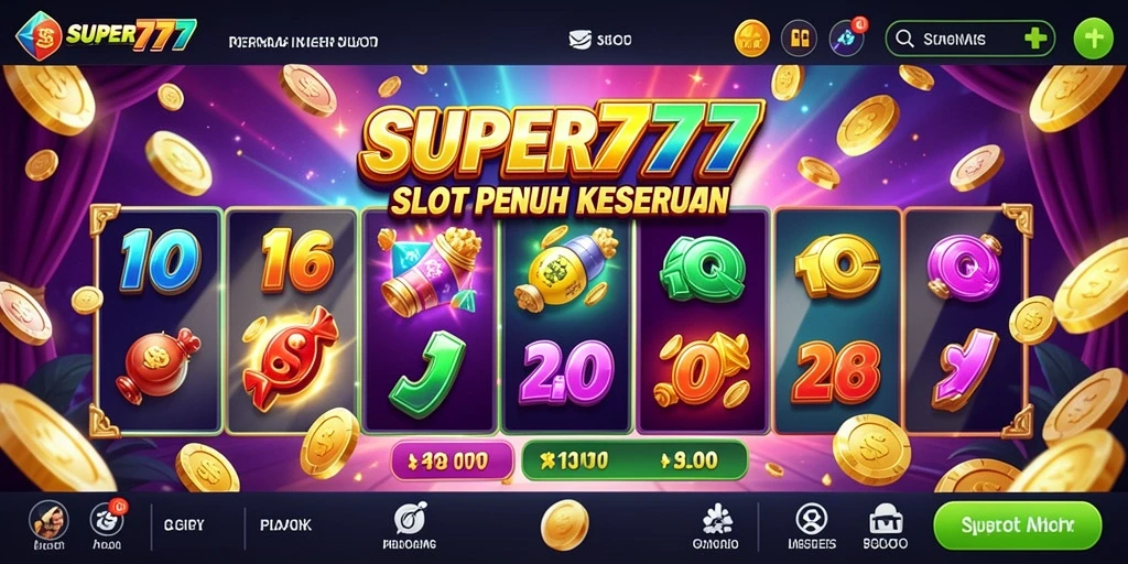 Screenshot dari gameplay SUPER777 yang menunjukkan keseruan slot.
