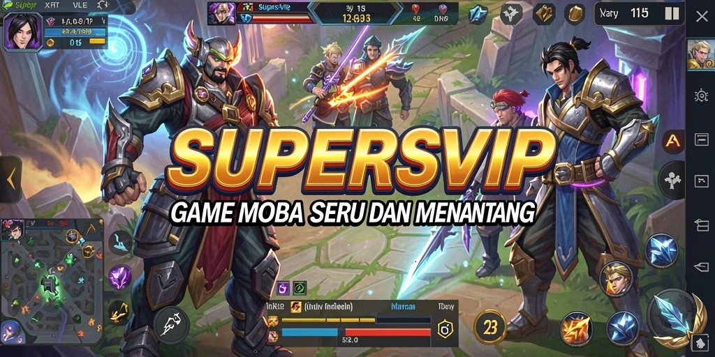 Gameplay seru dalam SUPERSVIP yang penuh strategi.
