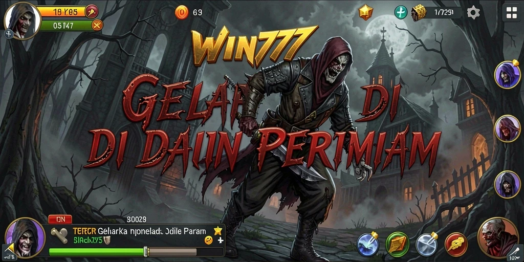 Tampilan gameplay menakutkan dengan suasana gelap di WIN777.